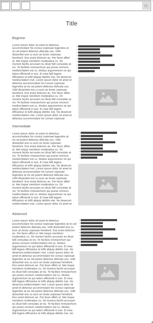 knowlege page wireframe